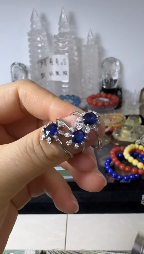 戒指蓝宝石合金26矿坑一个