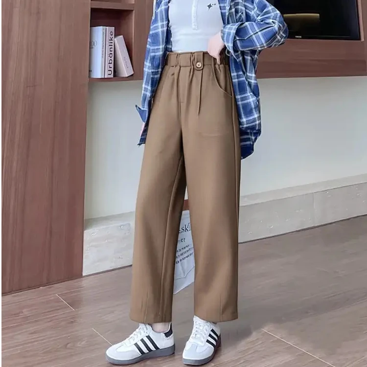 【轻奢高定】早秋新款澳洲羊 绒蚕 丝高腰显瘦时尚直筒弯刀裤