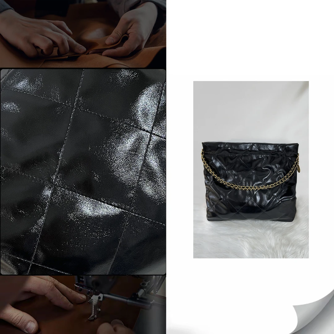 小香风走秀款子母包链条垃圾袋大容量单肩腋下托特包女士包包