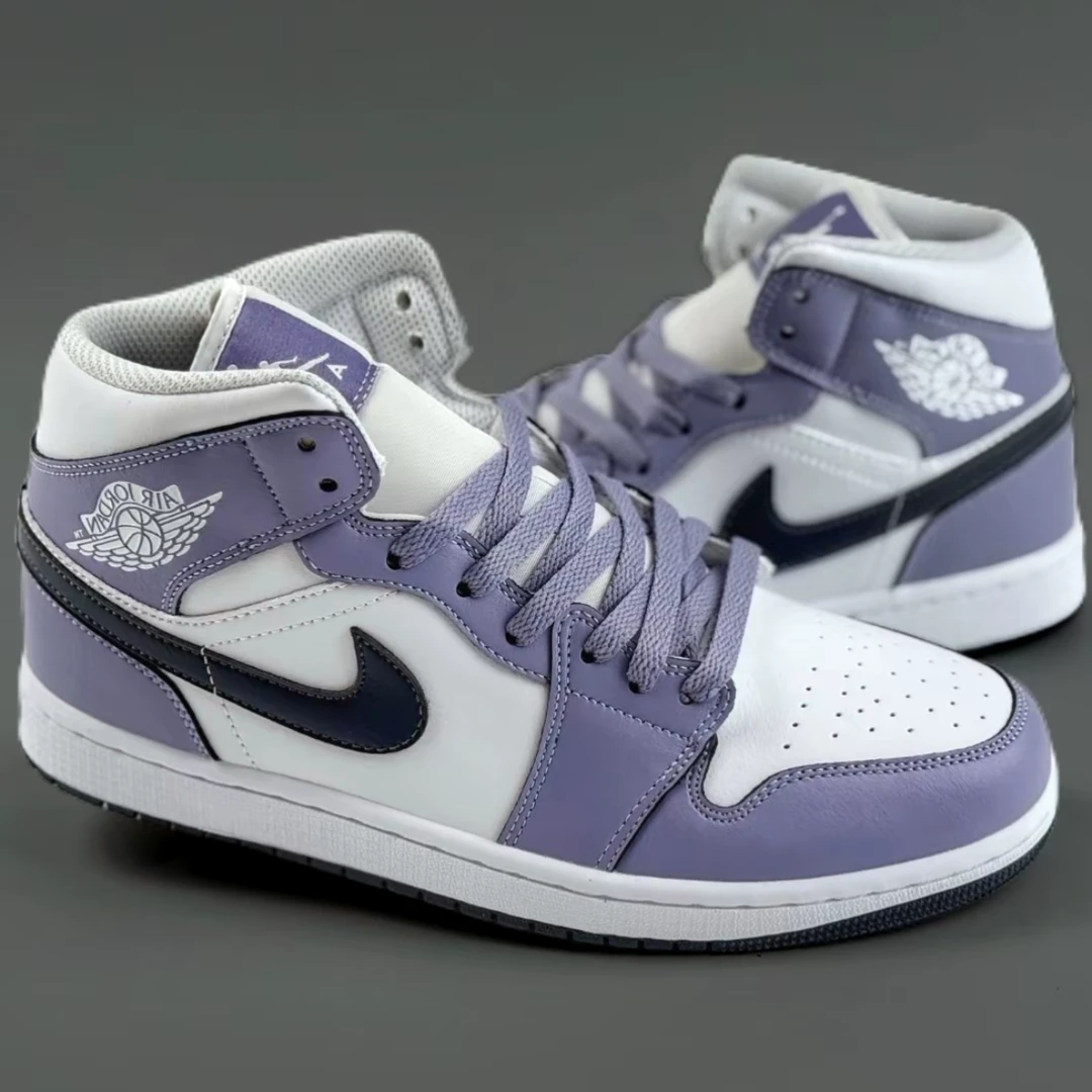 NIKE耐克跑者美学男子 aj 1 D“镭射”白紫篮球鞋DQ8426-145