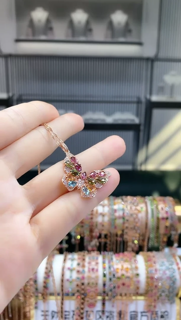 银S925镶嵌吊坠碧玺666666666666