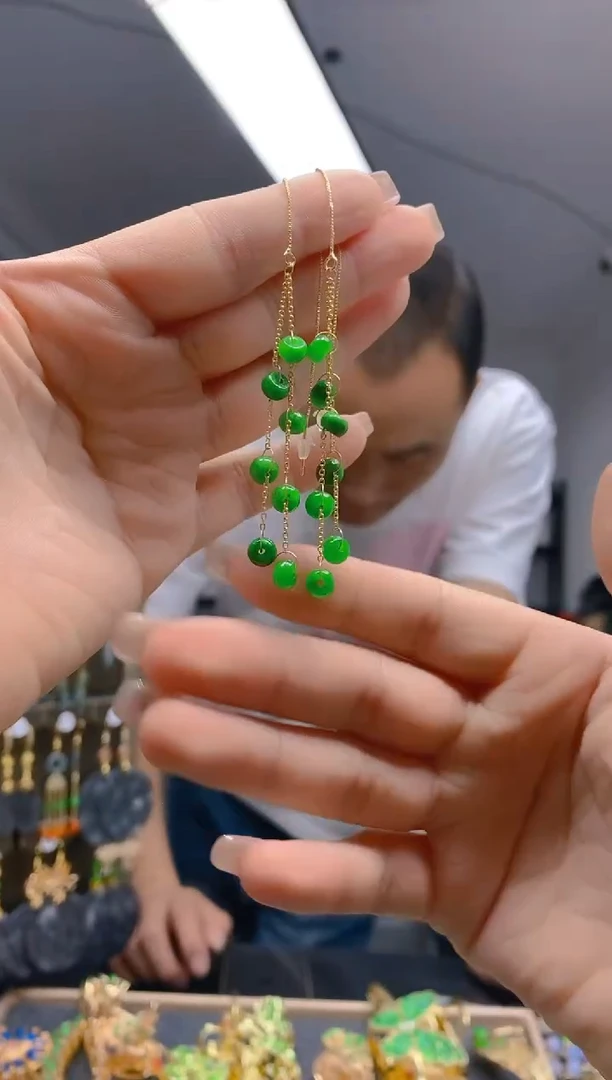 【闪购商品】翡翠耳饰合金363翡翠耳线