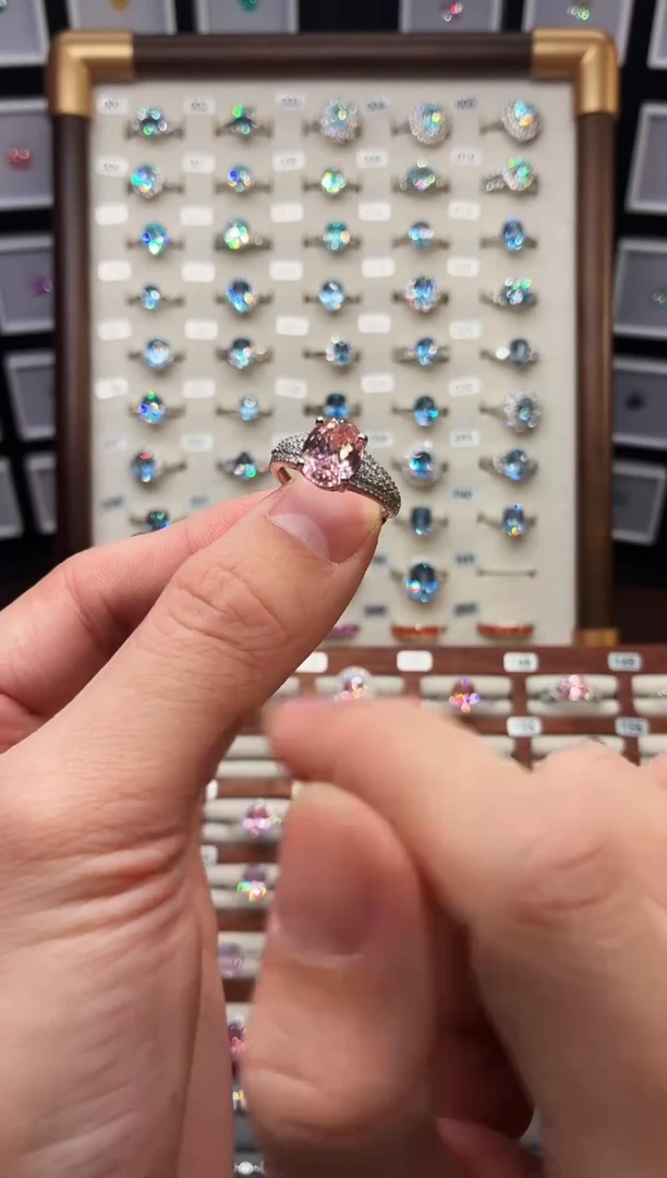 戒指彩色蓝宝石银S925镶嵌1888