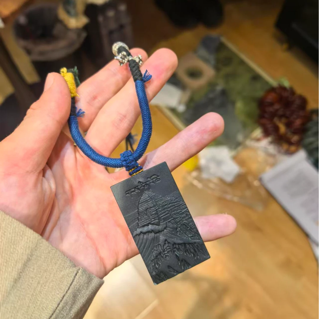 【冈仁波齐】岫玉墨翠501山水牌项链 多样性发其一