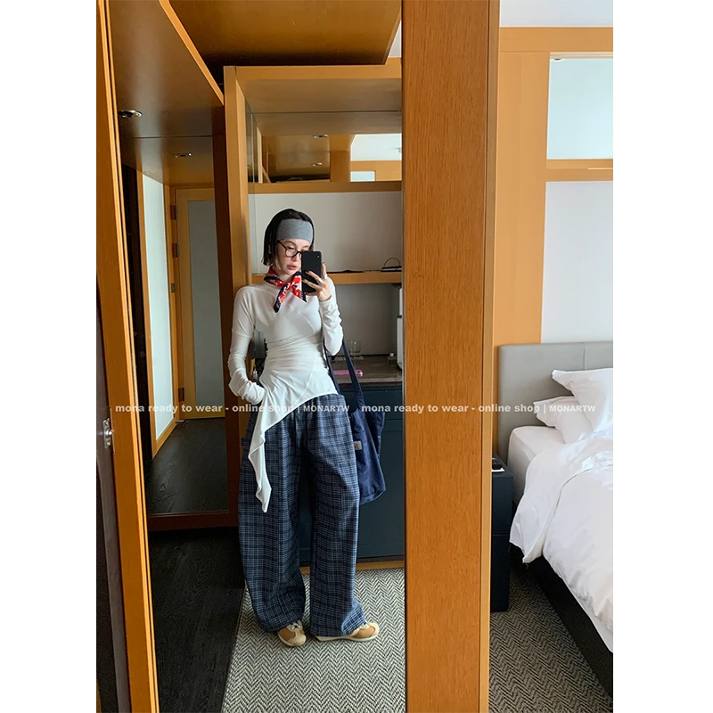 【Mona张绮贤】MONA 不对称设计 显瘦打底衫女 O125Y09868