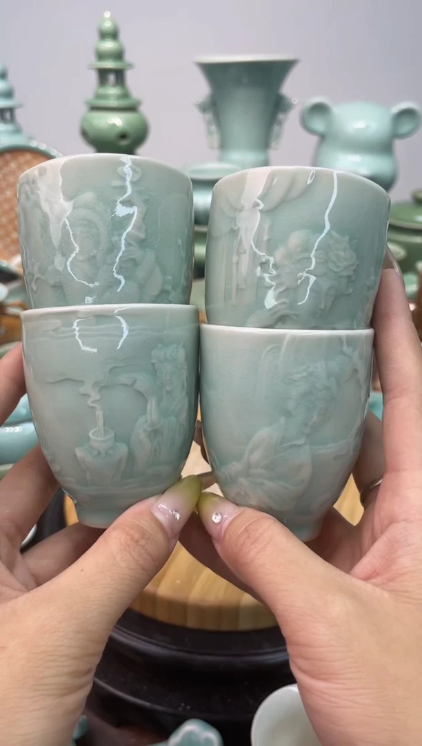 4个  慧仙青瓷 龙泉青瓷大促