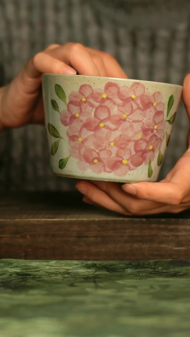 陶瓷青诗集手工手绘瓷器