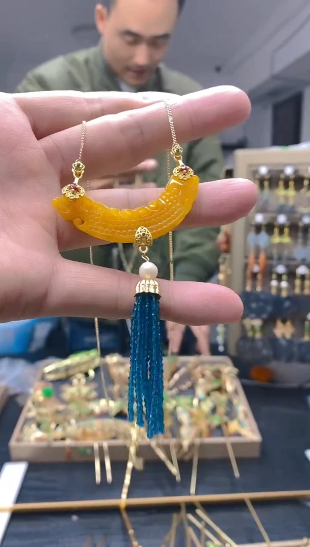 【闪购商品】翡翠耳饰合金84翡翠锁骨链