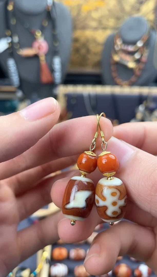 【闪购商品】玛瑙/玉髓颈饰未镶嵌耳钉