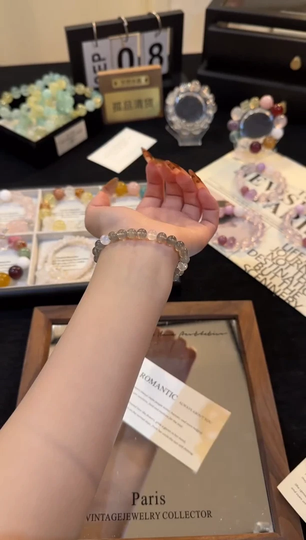 未镶嵌手链水晶灰月光f1224