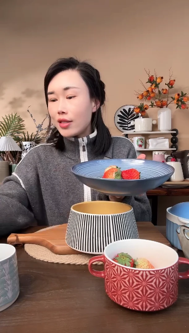 【闪购商品】瓷片8.5英寸异形窑变螺纹碗微瑕