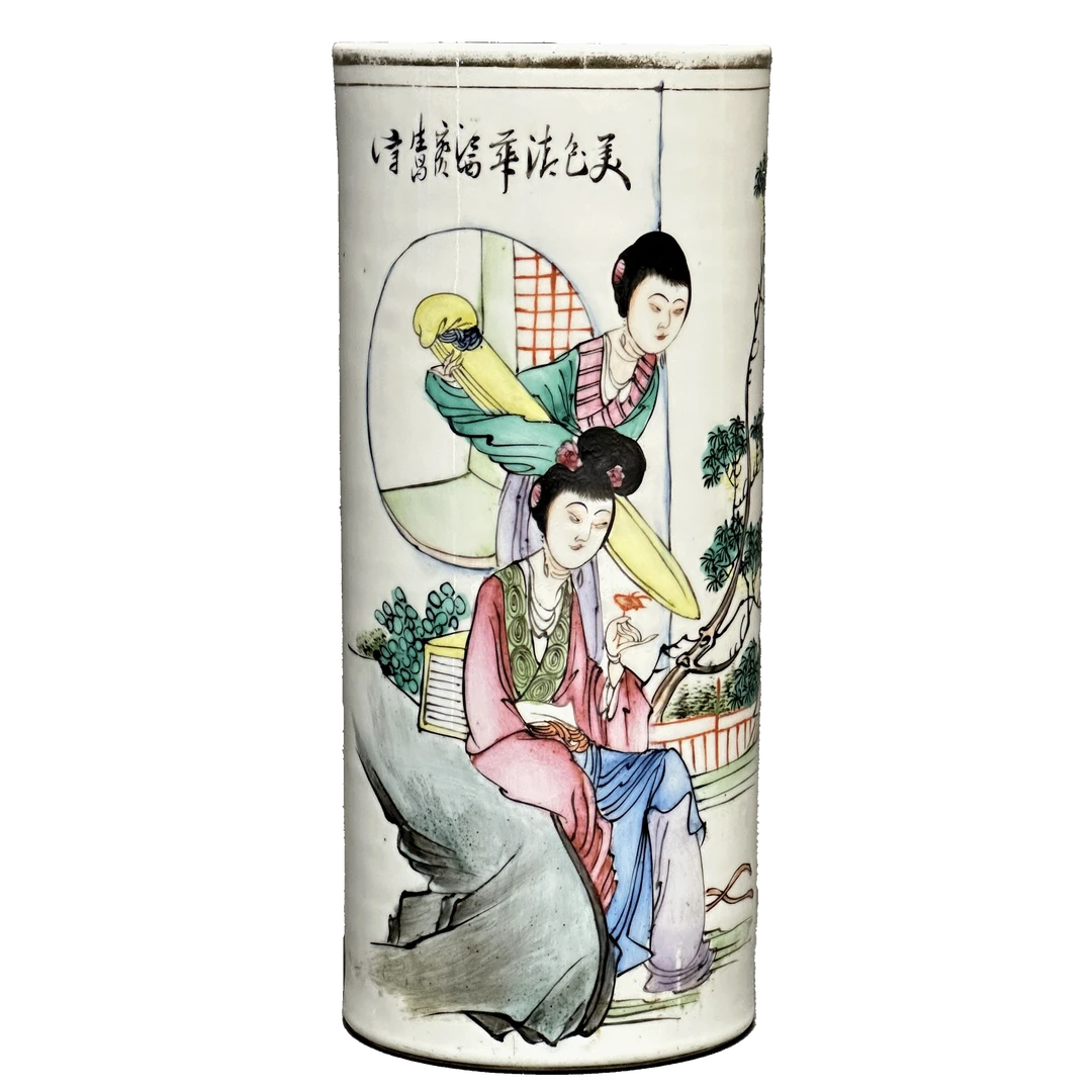 22222244y粉彩人物故事纹帽桶