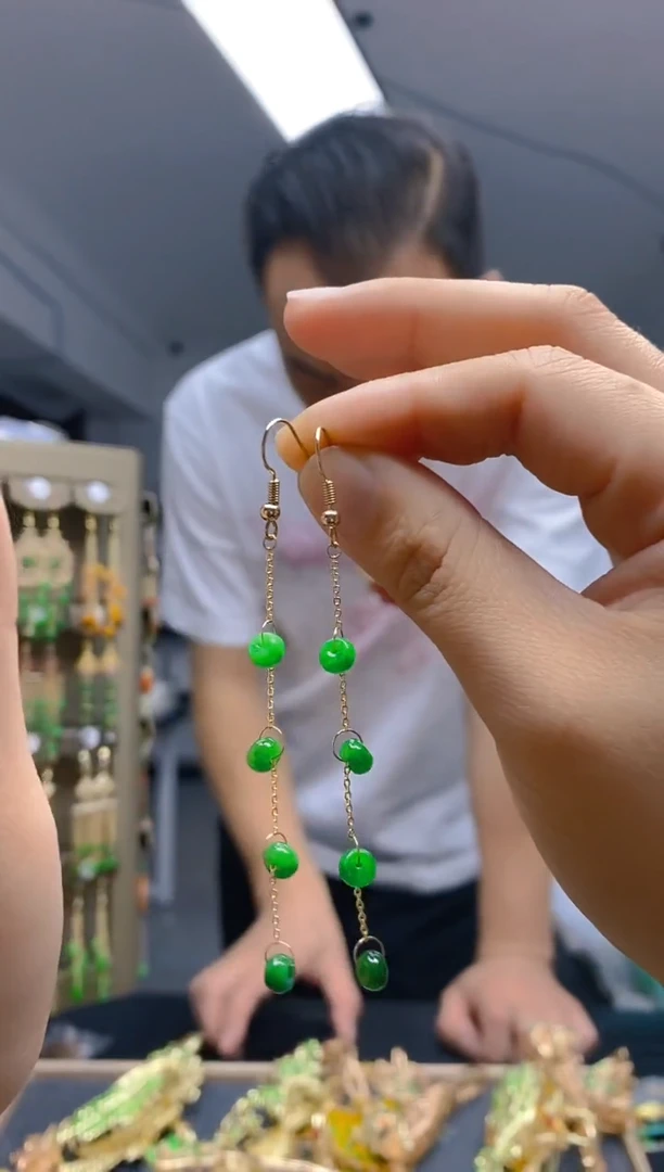 【闪购商品】翡翠耳饰合金186翡翠耳钩