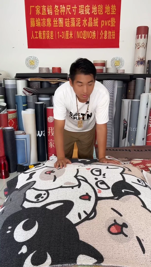 不退不换瑕疵丝圈地毯120*120cm213