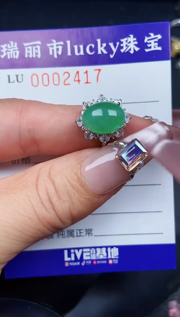 翡翠银S925镶嵌颈饰2417