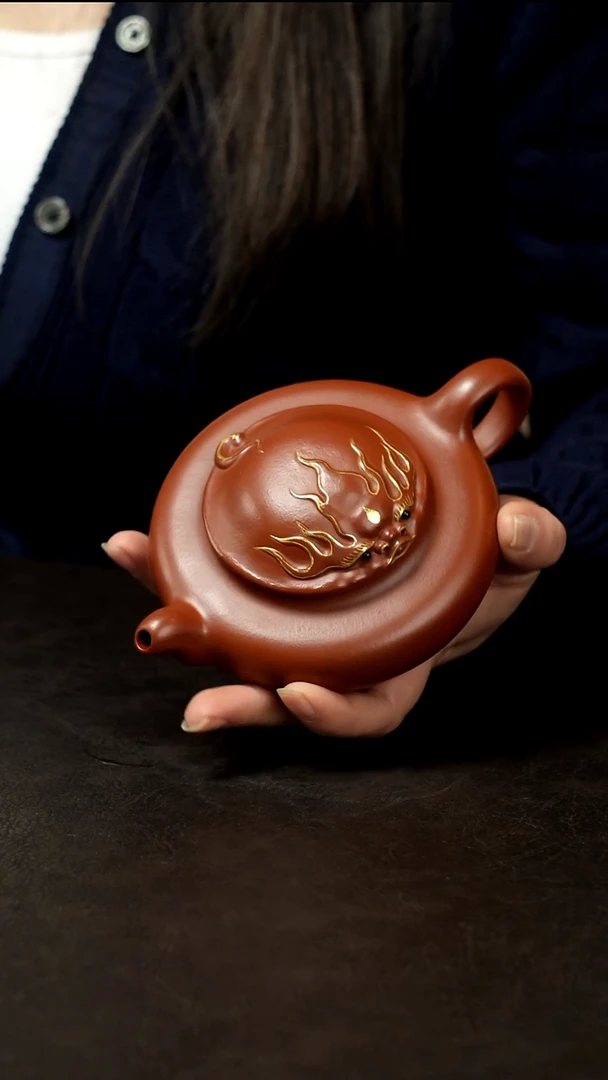 紫砂茶盘朱泥大红袍紫砂壶