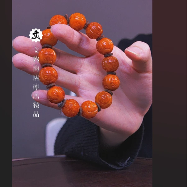 清蜜蜡珠串 X雪