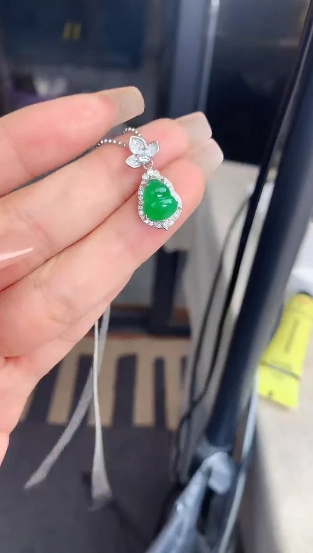 翡翠银S925镶嵌吊坠(不含链)【挽石珠宝】葫芦