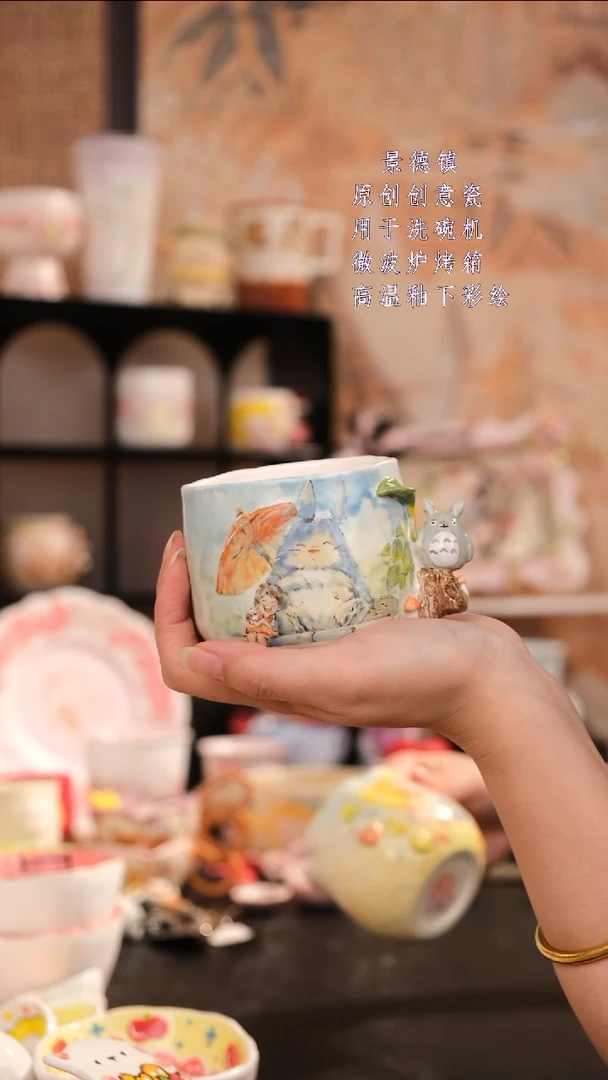 摆件景德镇手工手绘设计师款