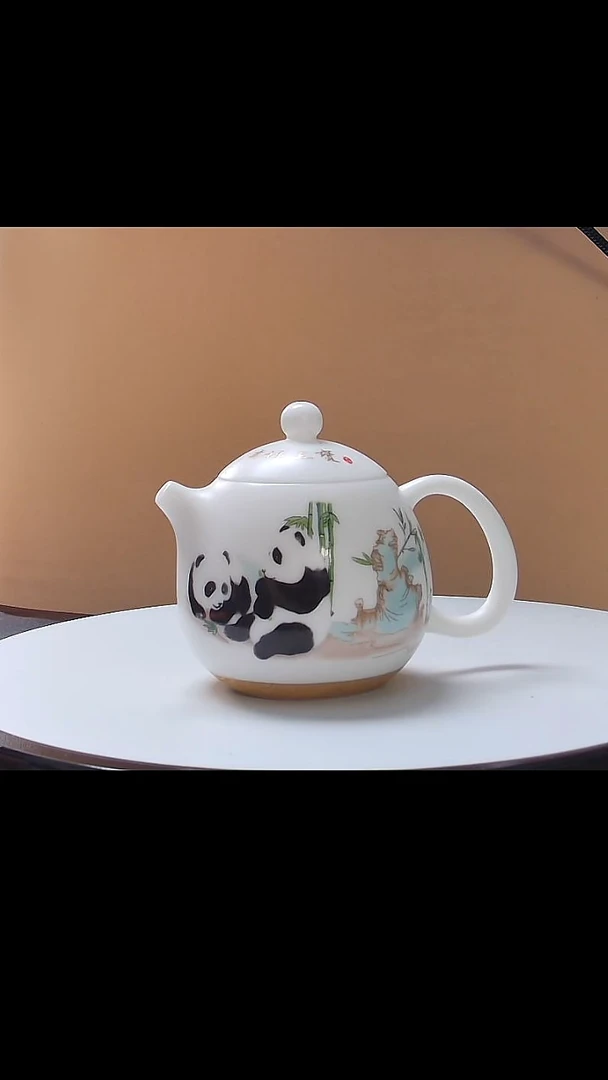 茶壶吉祥三宝熊猫茶壶礼盒装
