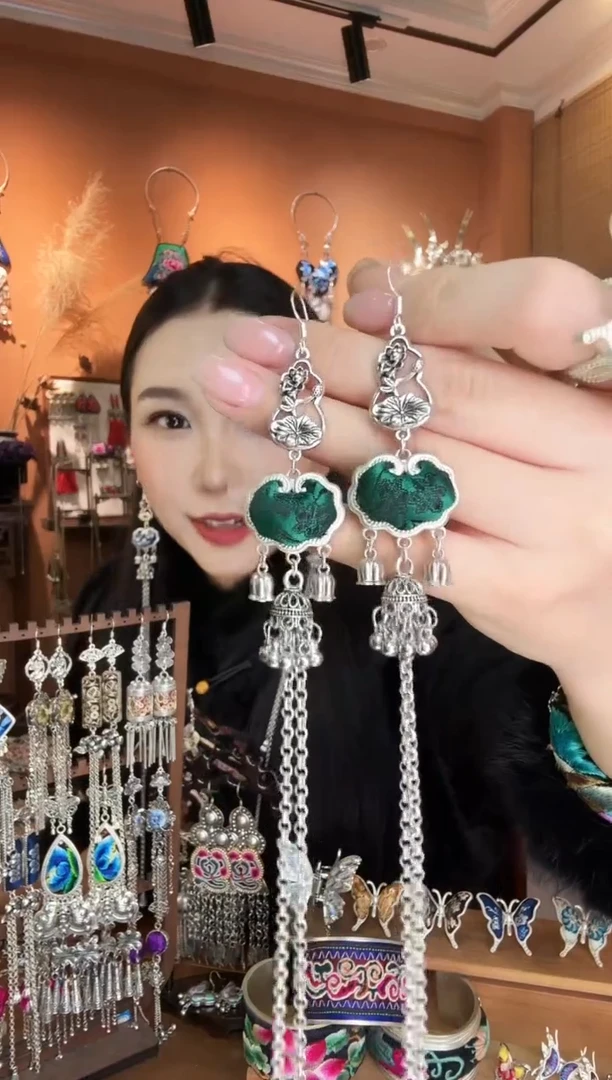 刺绣纯手工民族风耳环