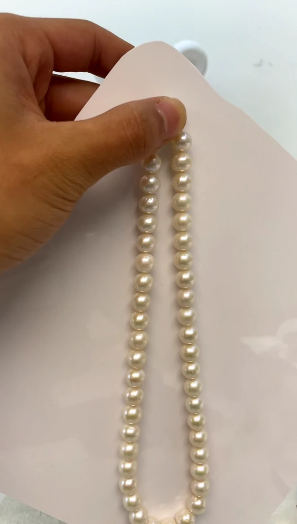 颈饰银S925镶嵌淡水珍珠9-11