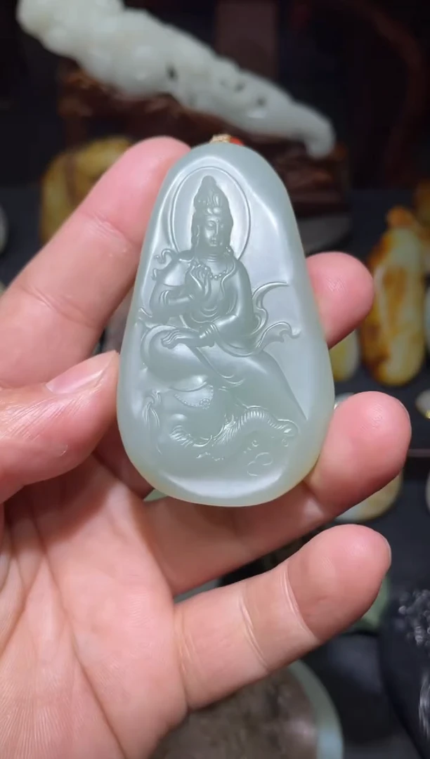 吊坠(不含链)未镶嵌和田玉和田玉普贤菩萨
