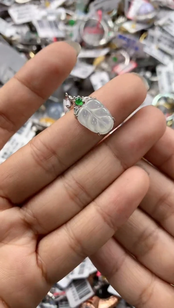 银S925镶嵌戒指翡翠101010----6