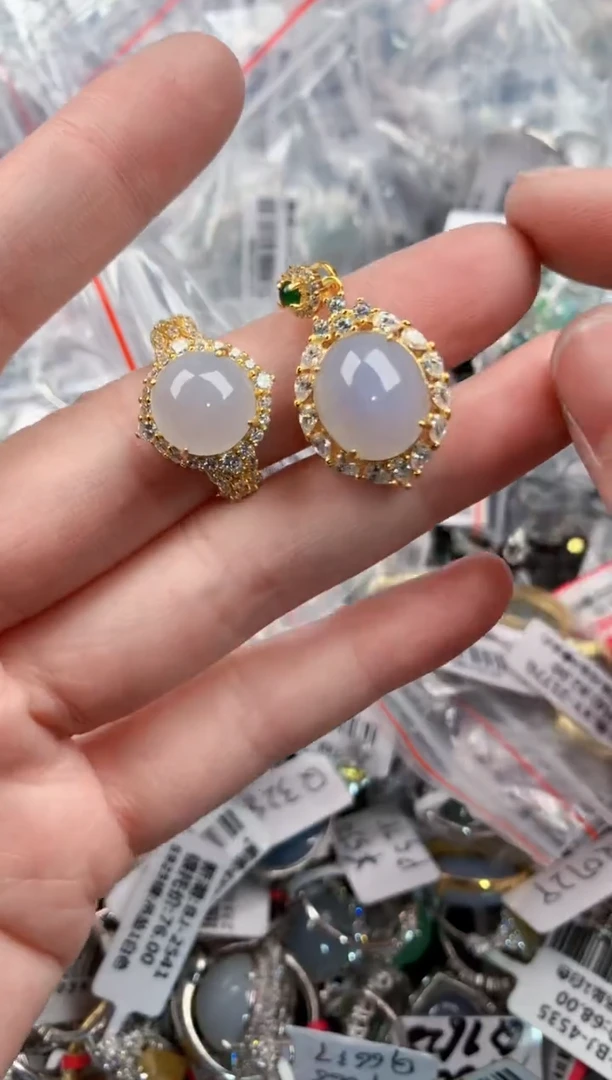 银S925镶嵌戒指翡翠7777----2