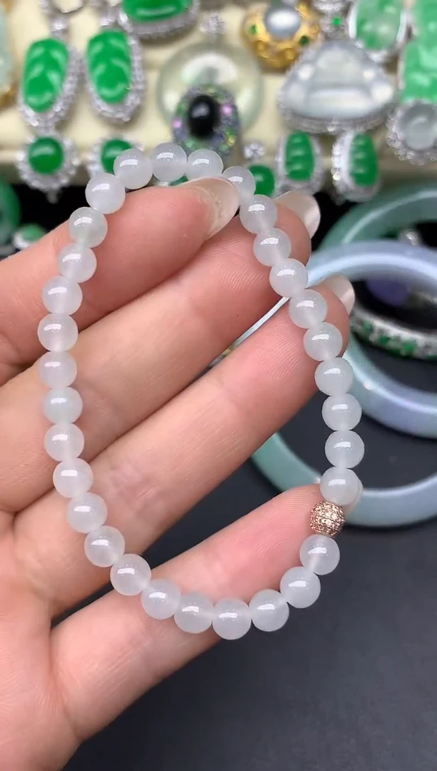 未镶嵌手串翡翠59-雪姐翡翠天天见