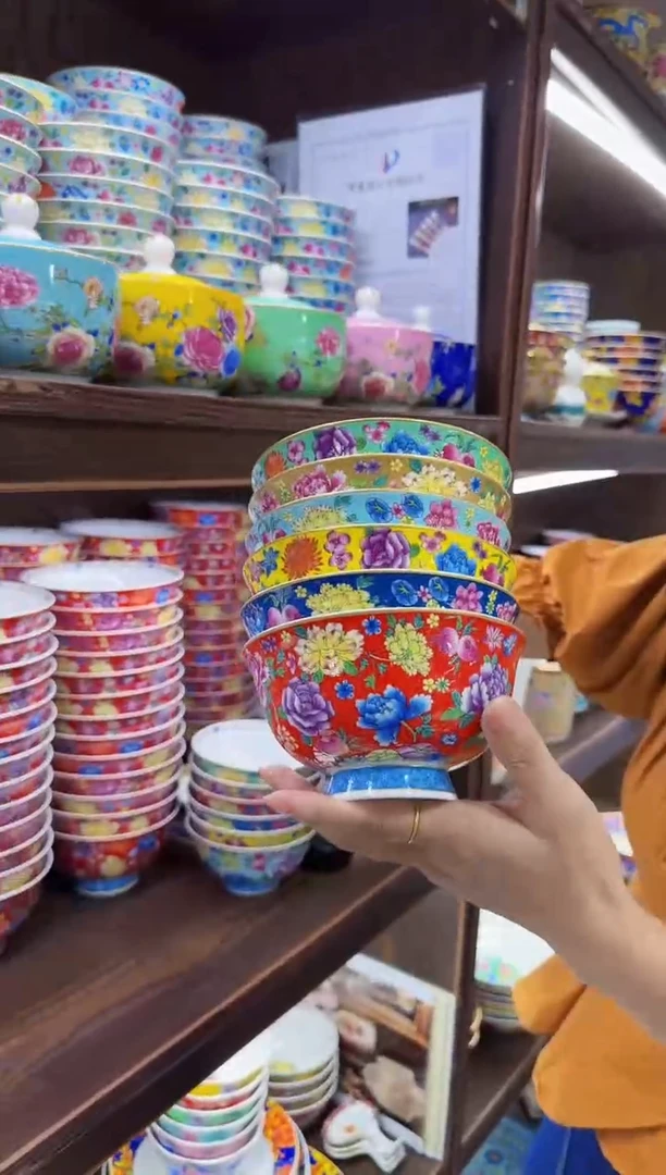珐琅 5英寸饭碗6个景德镇餐具
