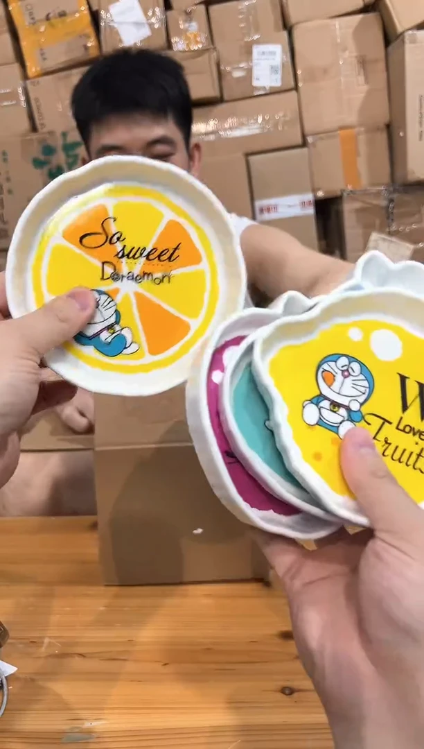 瓷片叮当猫水果碟5件套