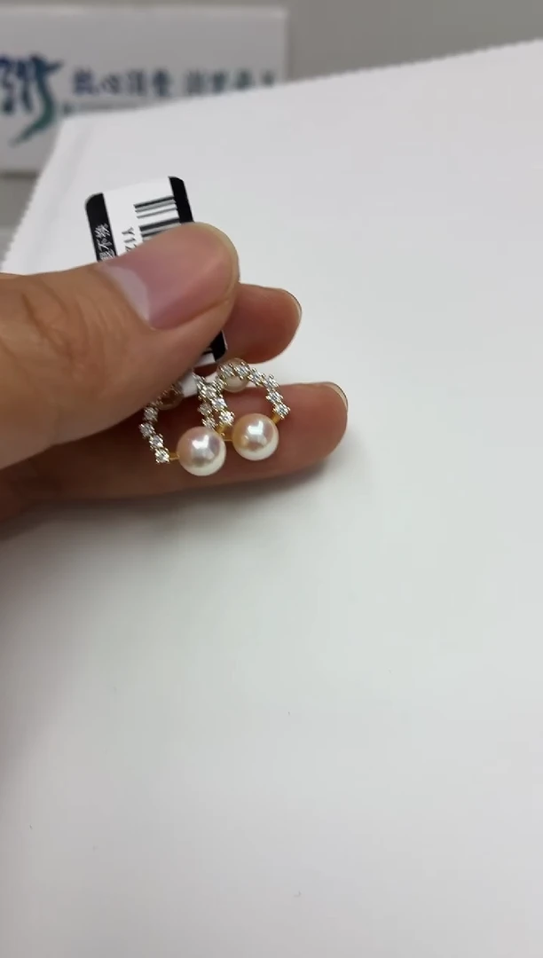 银S925镶嵌DA海水珍珠耳饰 y1215