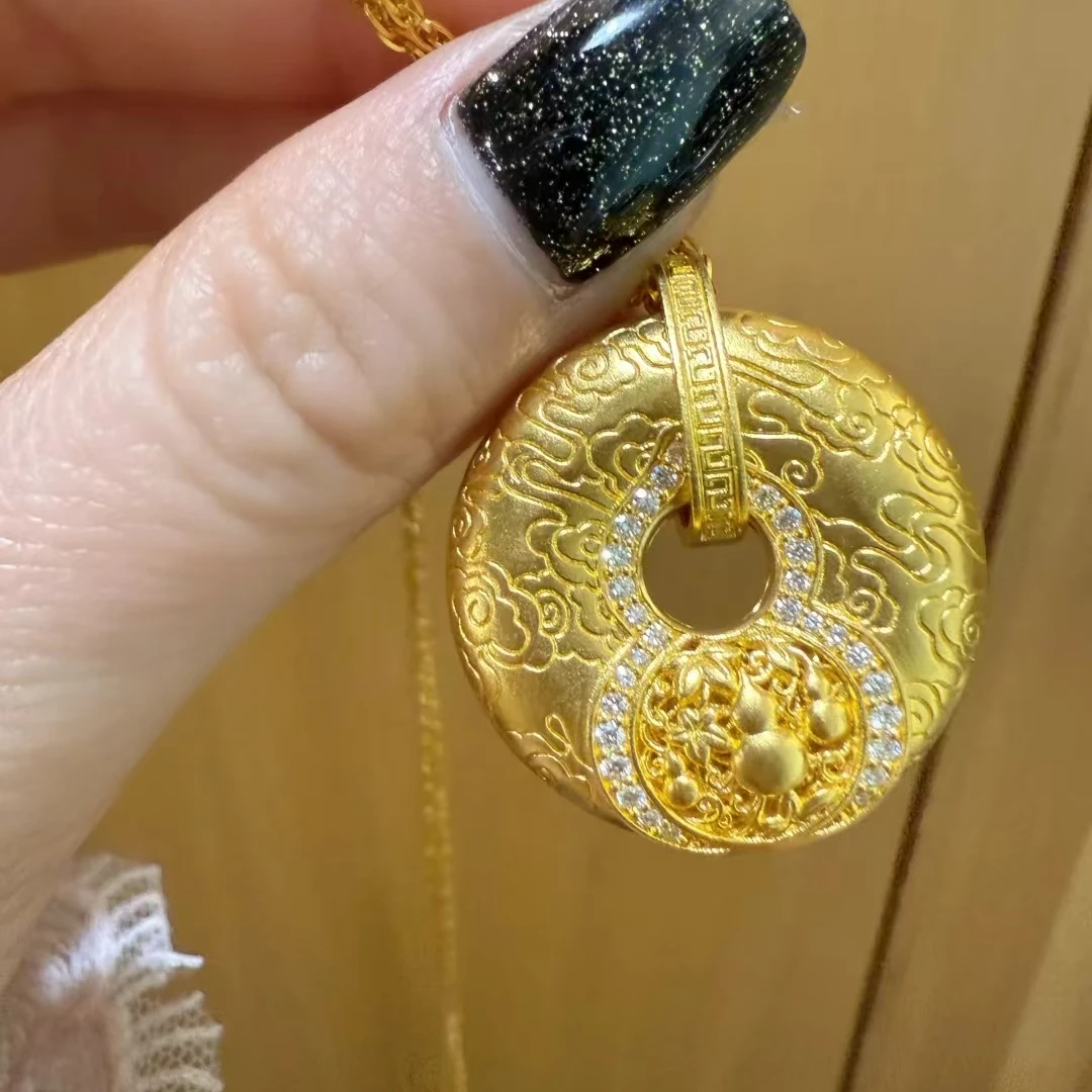 足金999福禄运转莫桑吊坠