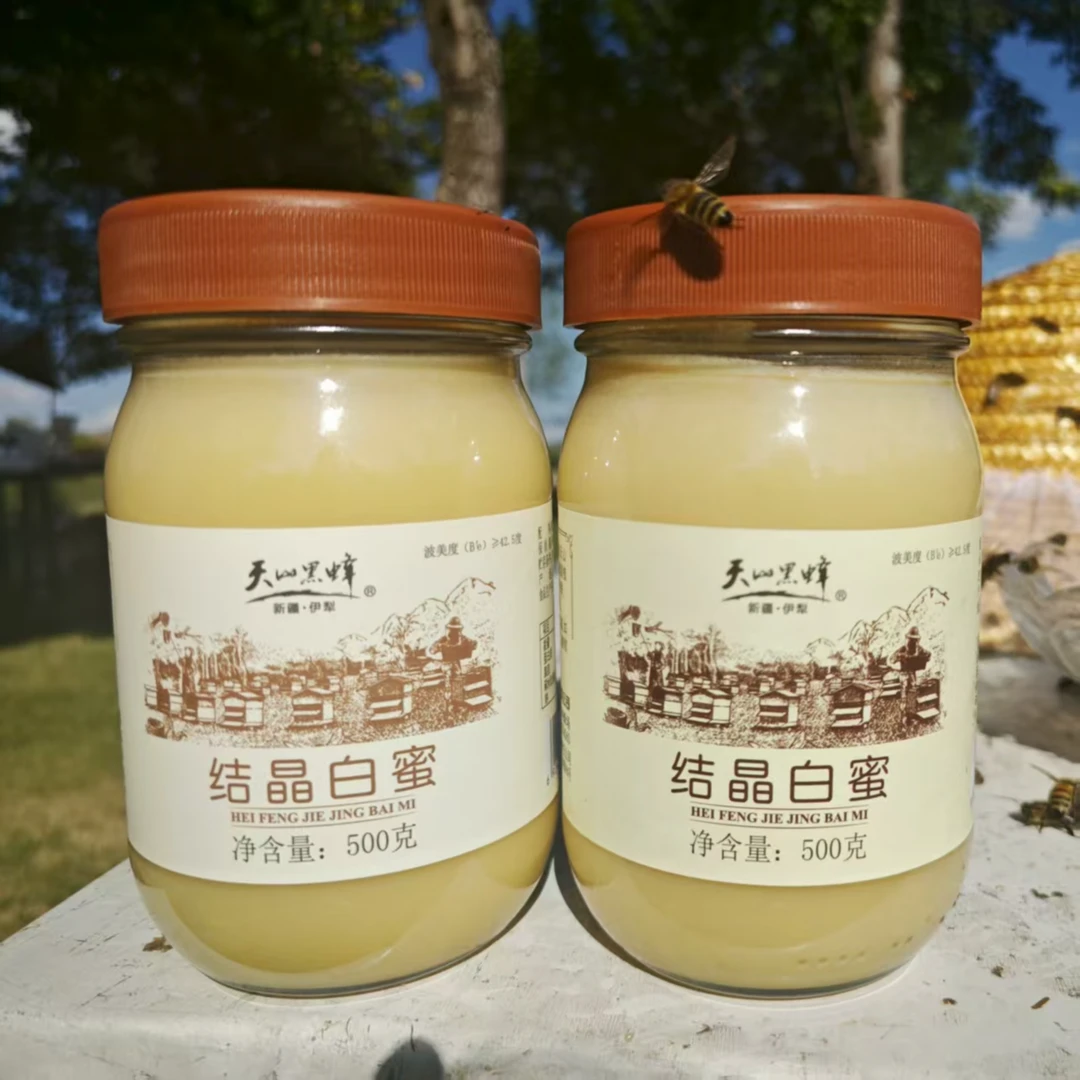 【天山黑蜂】蜜窖窖藏结晶白蜜500克*2瓶工艺细腻如脂花香浓郁
