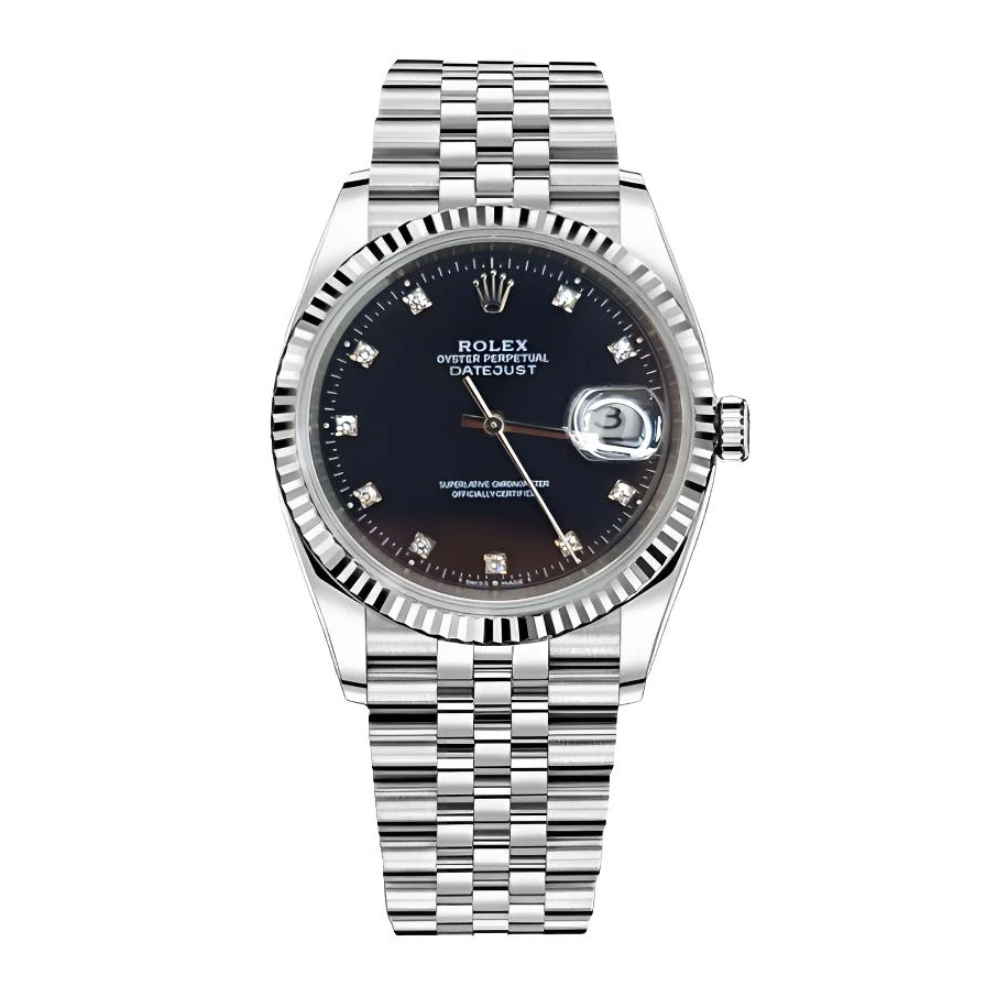 99新 Rolex/劳力士 日志系列/36mm/黑盘原钻/自动机械/单表
