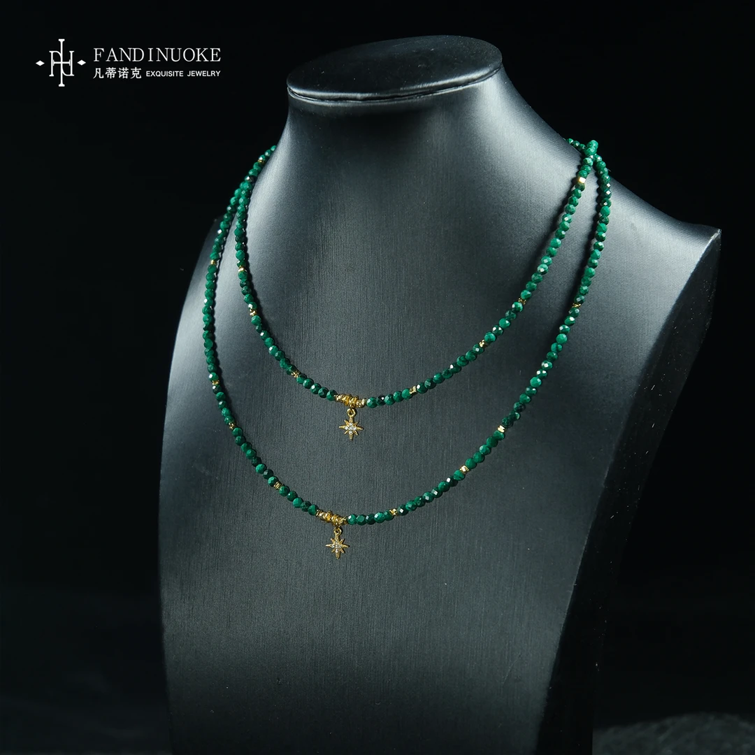 L【加加专属】8 MJ10150-孔雀石项链-多样性发一件-3mm