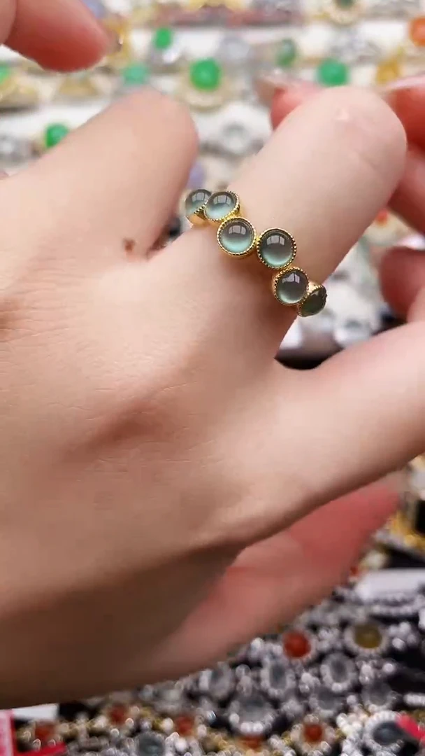 银S925镶嵌戒指翡翠101