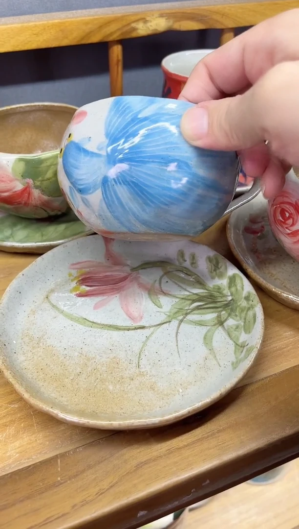 【闪购商品】瓷片手绘高温釉下彩陶瓷
