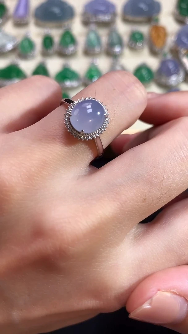 翡翠戒指18K金镶嵌|4800+0