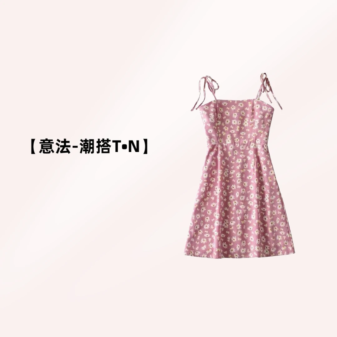 【意法-潮搭T•N】NN585-时尚女装设计感吊带连衣裙性感夏季甜美