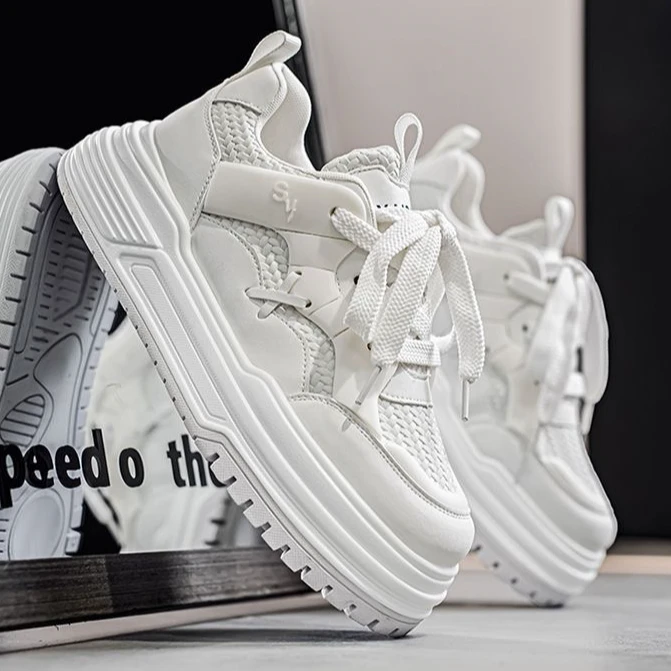 男鞋小白鞋2025男士爆款软底新款秋季皮面透气休闲百搭潮流板鞋