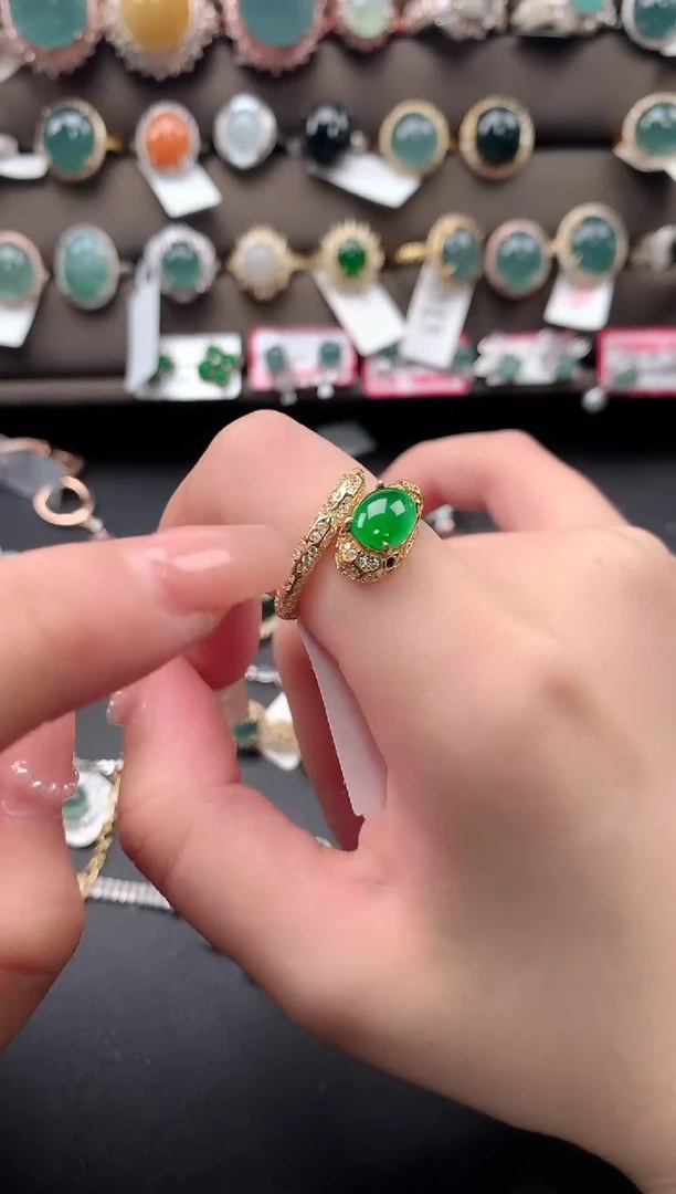 【闪购商品】翡翠戒指银S925镶嵌52141