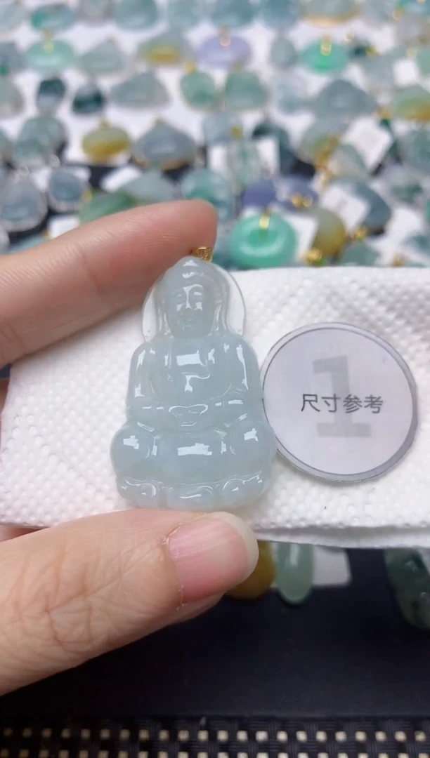 颈饰18K金镶嵌翡翠天然缅甸A货翡翠