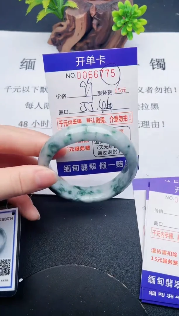 【闪购商品】翡翠手镯未镶嵌75天然翡翠A货