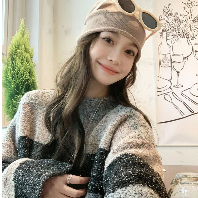 美洋MEIYANG【现货】蓝椰奶酥长袖针织 米粉纱_圆领莫兰迪毛衣E