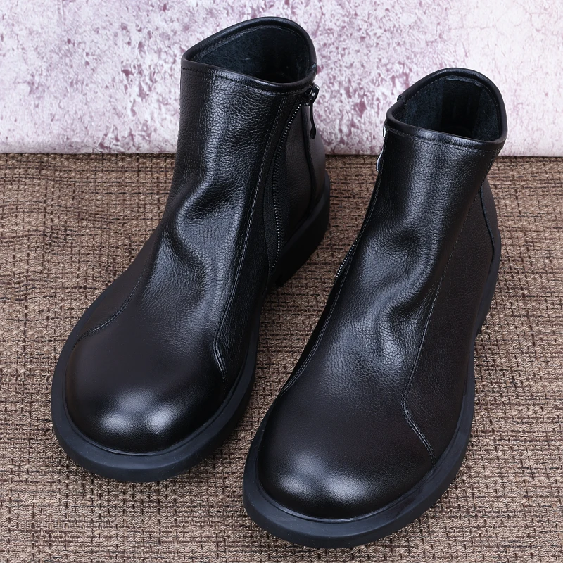 CATIA SELI马丁靴潮真皮冬季加绒英伦切尔西短靴头层牛皮男士皮鞋