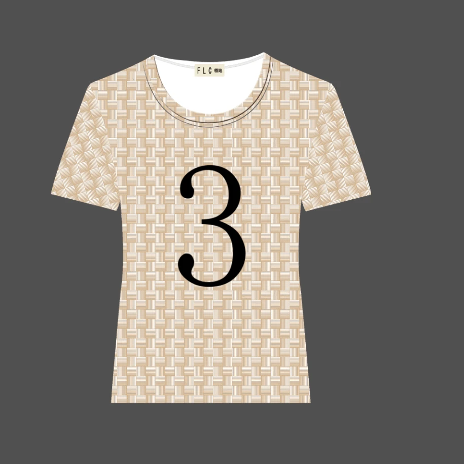 短袖欧美风321印花字母圆领款拼接T恤个性满印女款百搭