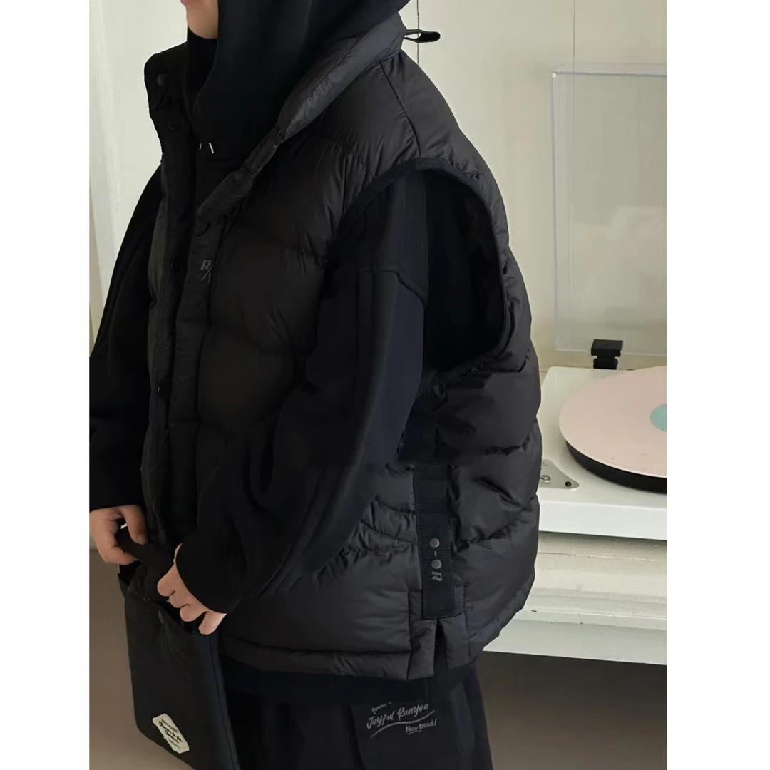 冬款设计师品牌男女中大童亲子羽绒服马甲外套