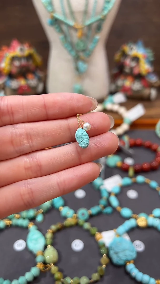 【闪购商品】绿松石提溜18K金镶嵌绿松石提溜